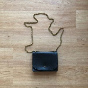 Madewell Leather Bag with Chain (Black)